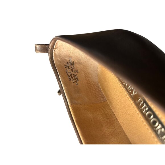 Women~AUDREY BROOKE NEWTON BROWN LEATHER~BOW~Slip on Ballet Flats SHOES Size 8M - Picture 6 of 9